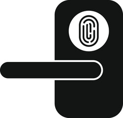 Poster - Fingerprint door lock icon simple vector. Access approve. Person hand id