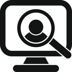 Poster - Access computer person icon simple vector. Scan check data. Tone user system