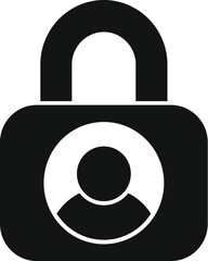 Poster - Lock data person icon simple vector. Scan signature. Automatic registration
