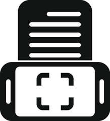 Poster - Scan online document icon simple vector. Data check. Approve identity