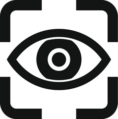 Poster - Scan iris eye icon simple vector. Access data system. Detect privacy face