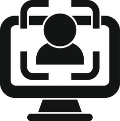 Poster - Scan face print icon simple vector. System security. Check data biometric