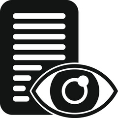Poster - Eye check document icon simple vector. Scan signature. Approve voice face