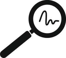 Poster - Search handwriting signature icon simple vector. Detect privacy. Software sound
