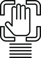Poster - Palm scan privacy icon outline vector. Bio scan. Individual detect human