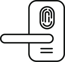 Poster - Fingerprint door lock icon outline vector. Access approve. Person hand id