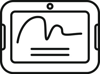 Poster - Tablet handwriting icon outline vector. Approve biometric. Finger hand id