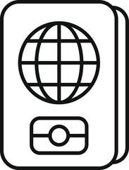 Poster - Biometric passport icon outline vector. Individual signature. Scanner bio