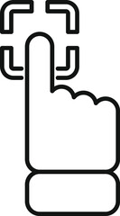 Poster - Touch finger support icon outline vector. Recognition voice. Face audio print