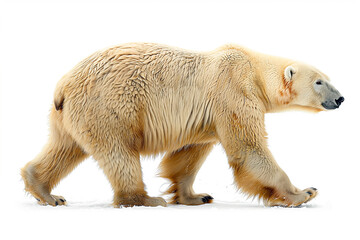 Wall Mural - Polar Bear Against a White Background