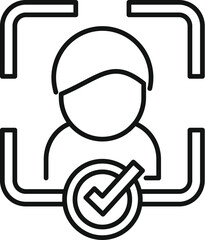 Poster - Approved access person icon outline vector. Data human. Scanner bio check