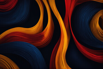 Wall Mural - Abstract dark colorful wavy lines background wallpaper