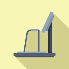 Poster - Game tech glass icon flat vector. Vr platform tech. Person media headset