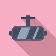 Poster - Glass vr headset icon flat vector. Social glass future. Person media projection
