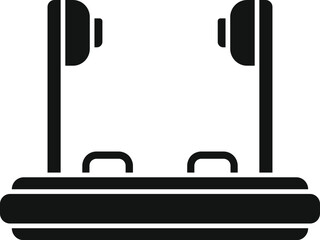 Poster - Vr platform stand icon simple vector. Social game tech. Tour innovation camera