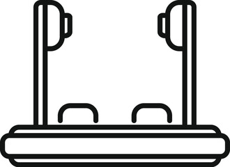 Poster - vr platform stand icon outline vector. social game tech. tour innovation camera