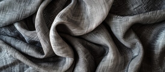 Poster - This black and white photo showcases a spellbinding display of gray fabric and its intricate texture.
