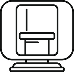 Poster - social glass media person icon outline vector. device display cinema. projection futuristic