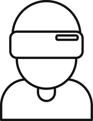 Poster - person wearing vr glasses icon outline vector. game tech platform. person media headset