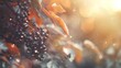 autumn view of black elderberry in the rays. nature background illustration. seamless looping overlay 4k virtual video animation background 
