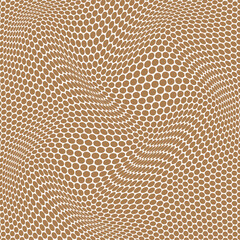 Poster - abstract monochrome wavy dot curved pattern vector background.