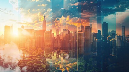 Wall Mural - a slide background for showcasing a positive image of the modern civilization 