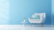 A serene sky blue wall with a velour finish, evoking a sense of tranquility and openness.