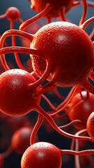 Wall Mural - red blood cells, 3d visualization medical and study