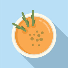 Sticker - Dinner cream soup icon flat vector. Cooking gastronomy. Cook delicacy