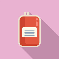 Sticker - Blood package icon flat vector. Patient care clinic. Body general diagnostic