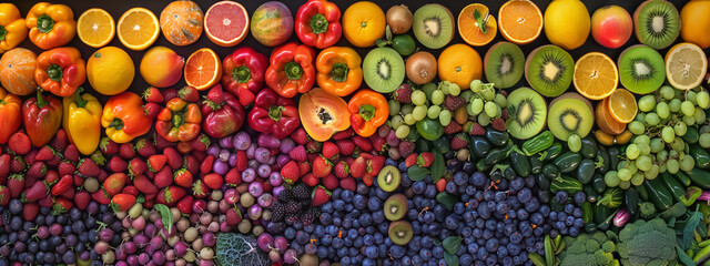 Wall Mural - A group of vegetables and fruits illustration 