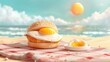 Greeting Card and Banner Design for Social Media and Educational Purpose for National Egg Mcmuffin Day Background