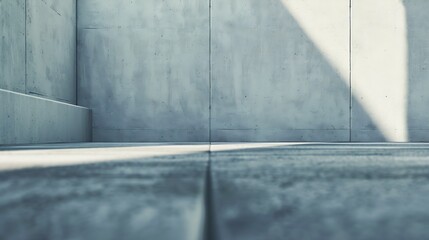 Poster - a fragment of an urban concrete wall of a building and an asphalt sidewalk, a building facade, a template or source : Generative AI