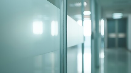 Aufkleber - Blank Transparent Glass Interior Office Corporate Signage nameplate Mock Up Template Clear Printing Board For Branding Logo : Generative AI
