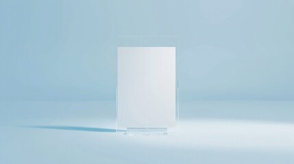 Poster - Blank flyer mockup glass plastic transparent holder isolated Plain flier stand Clear brochure holding Clean sheet mock up design presentation Shows flyers Pamphlet design Empty paper t : Generative AI