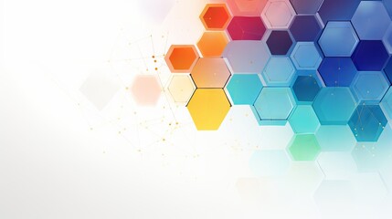 Canvas Print - Vibrant geometric hexagon abstract background: versatile design for medical, business, technology, or science projects - handmade vector illustration

