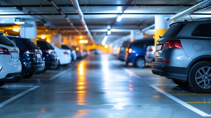 Poster - Parking lot in an underground garage : Generative AI