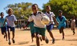 © uhdenis - A Group of Young Children Playing a Game of Soccer