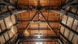 Fototapeta Londyn - The top ceiling of the mill, made of metal : Generative AI
