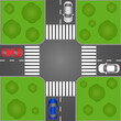 Crosswalk. Pedestrian Crossing Road. Zebra Crossing. Vector Illustration. 