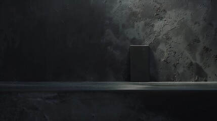 Aufkleber - Black, dark and gray abstract cement wall and studio room gradient background : Generative AI