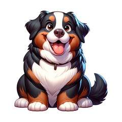 Wall Mural - Funny Cartoon Dog. Cute Bernese Mountain Dog Clipart	