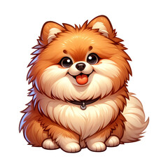 Wall Mural - Funny Cartoon Dog. Cute Pomeranian Clipart	