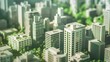 Cityscape of a residential area with modern apartment buildings, new green urban landscape in the city : Generative AI