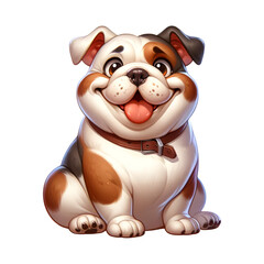 Wall Mural - Funny Cartoon Dog. Cute Bulldog Clipart	