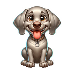 Wall Mural - Funny Cartoon Dog. Cute Weimaraner Clipart	