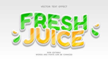 Canvas Print - fresh juice editable 3d text effect