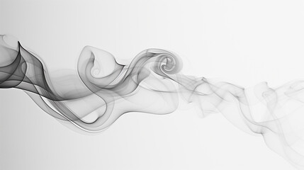 Wall Mural - A minimalist composition of smoke whisps against a white background, emphasizing simplicity and elegance.