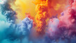 Chromatic explosions erupting in a haze of high-definition smoke