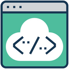 An icon of programming flat design 